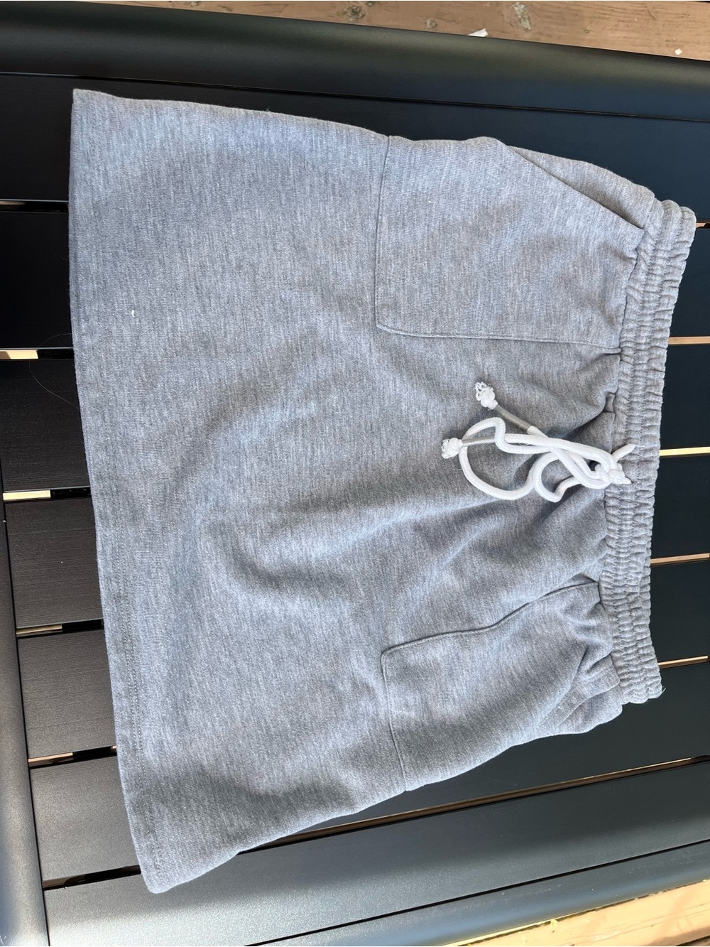 Hem & Thread Gray Drawstring Sweat Skirt